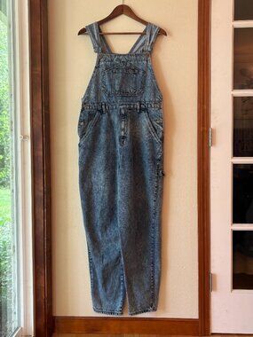 Vintage 90s EUC Baccini Acid Wash Denim Overalls Cotton M Y2K Grunge Utility Bib